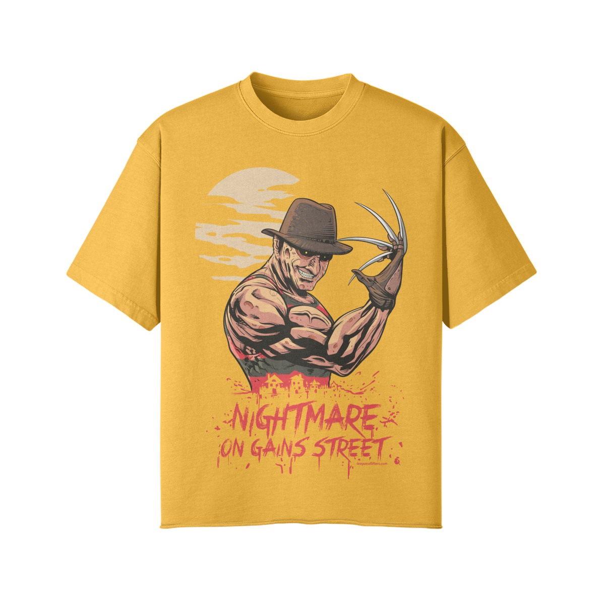NIGHTMARE ON GAINS STREET- Pump Top-Vintage Yellow-League of Lifters