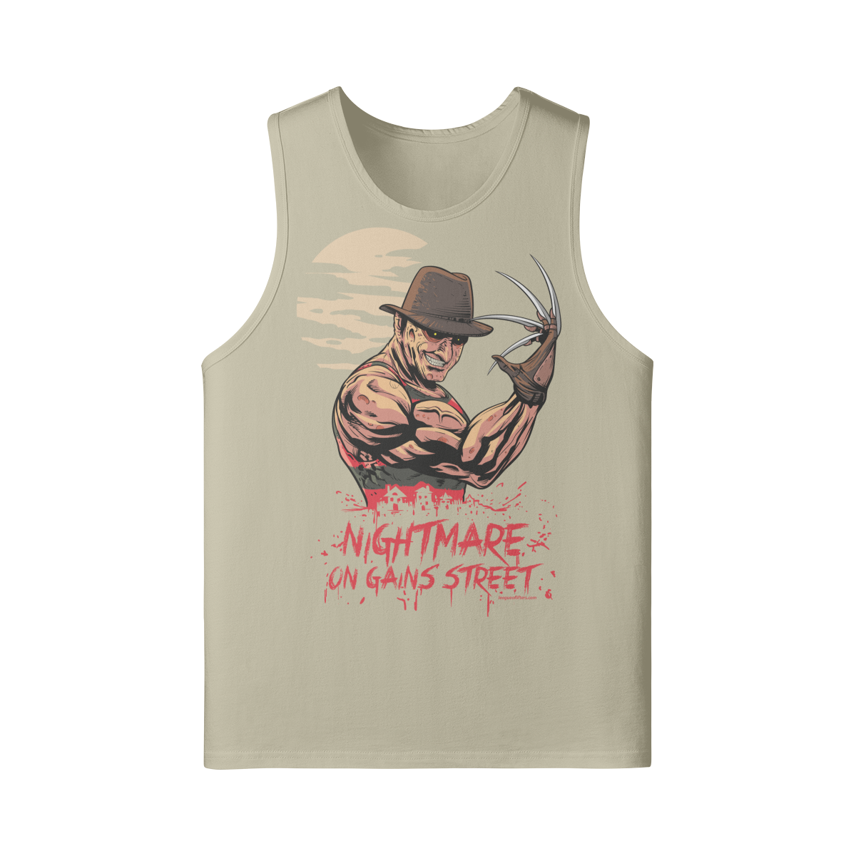 NIGHTMARE ON GAINS STREET- Tank Top-Rice Apricot-League of Lifters