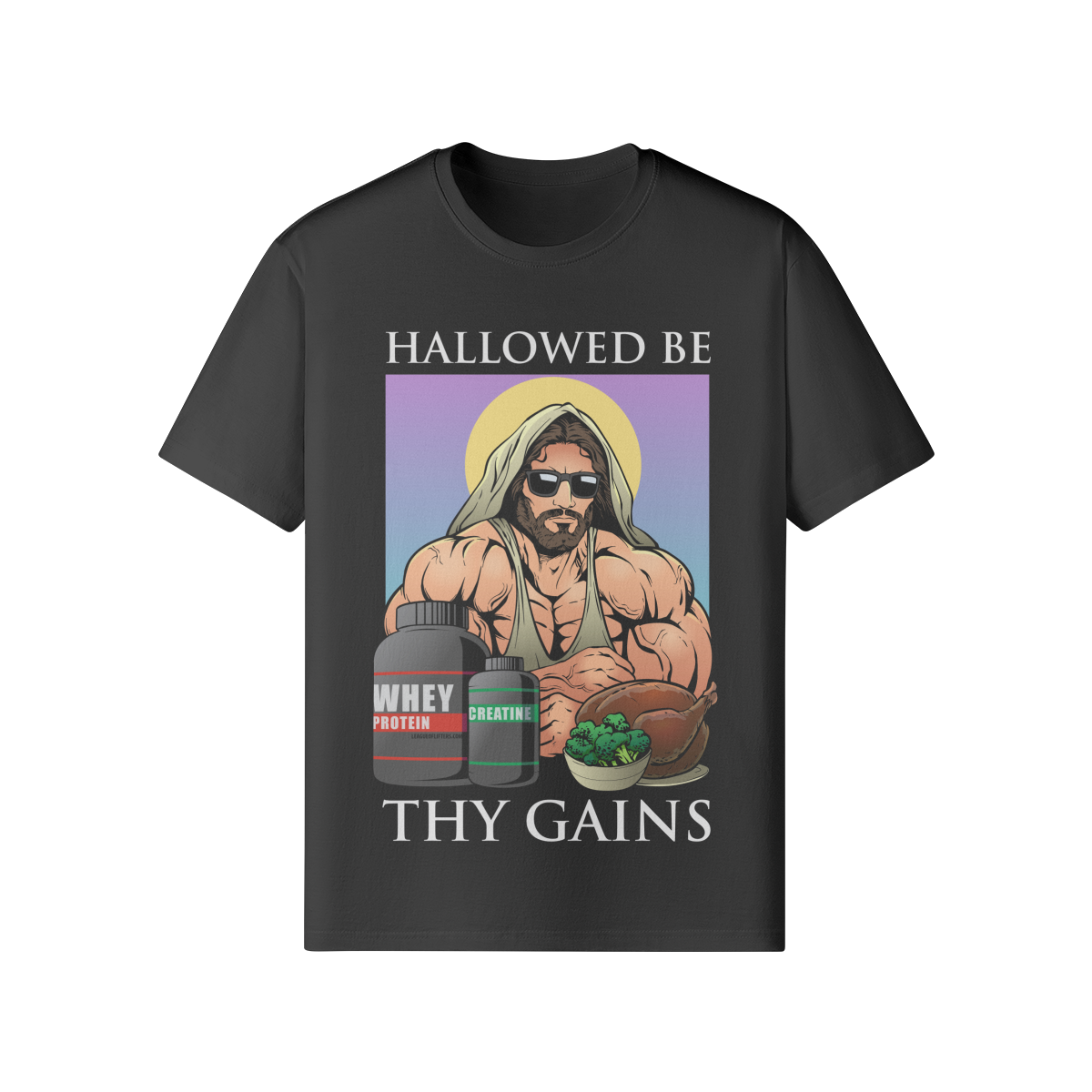 HALLOWED BE THY GAINS- Classic T-Shirt-Black-League of Lifters