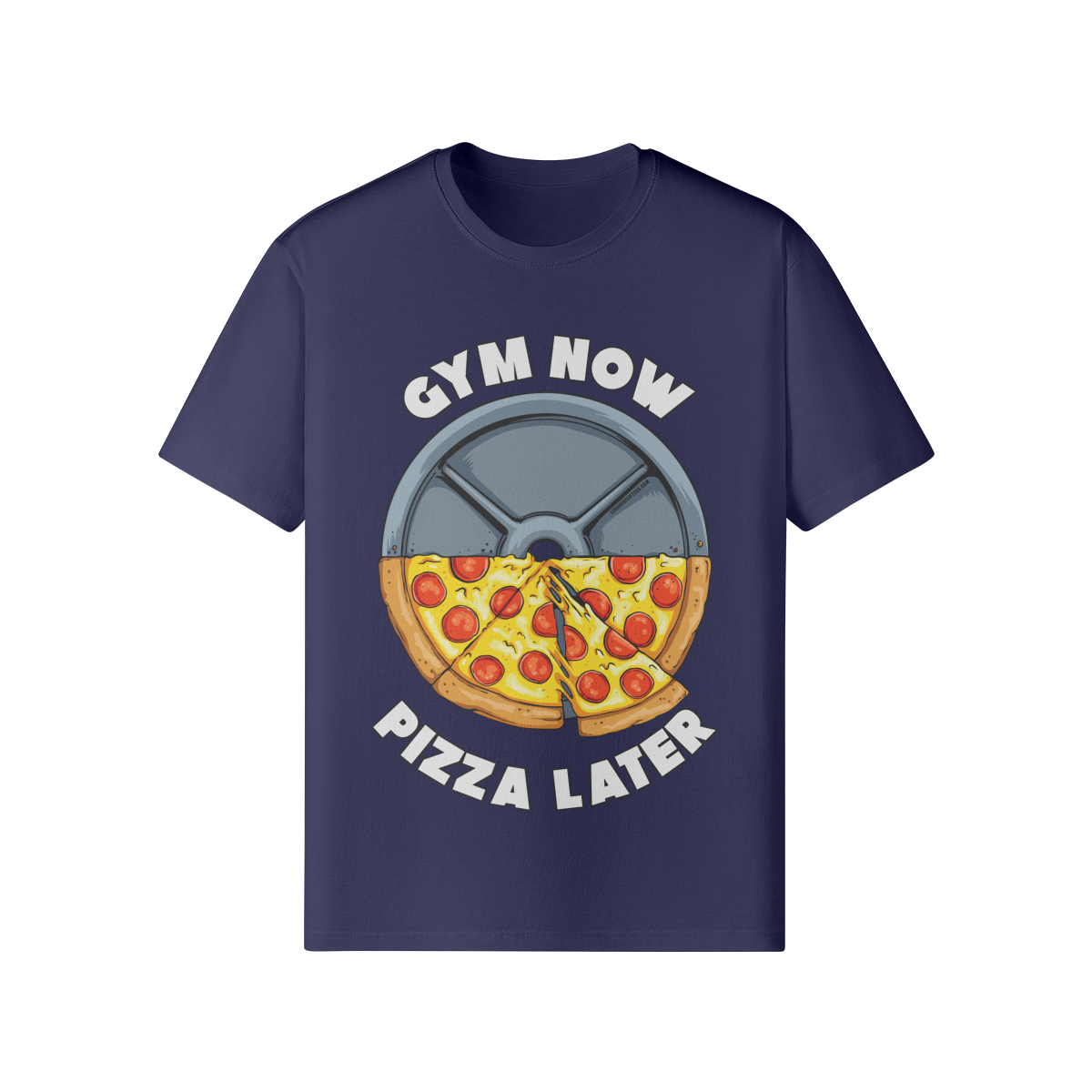 GYM NOW PIZZA LATER- Classic T-Shirt-Dark Navy-League of Lifters