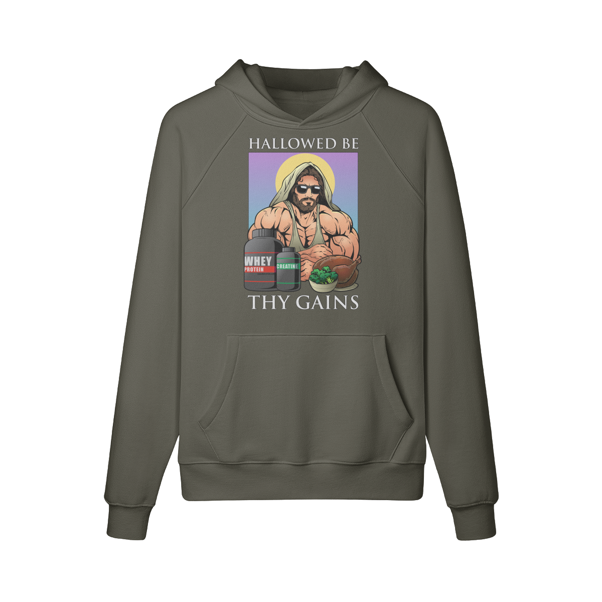 HALLOWED BE THY GAINS- Hoodie-Charcoal Grey-League of Lifters