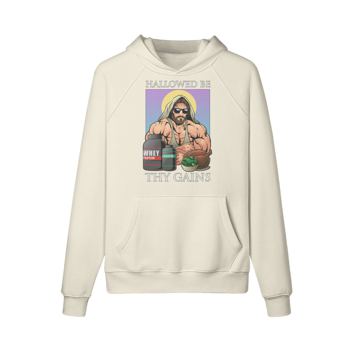 HALLOWED BE THY GAINS- Hoodie-Rice Apricot-League of Lifters
