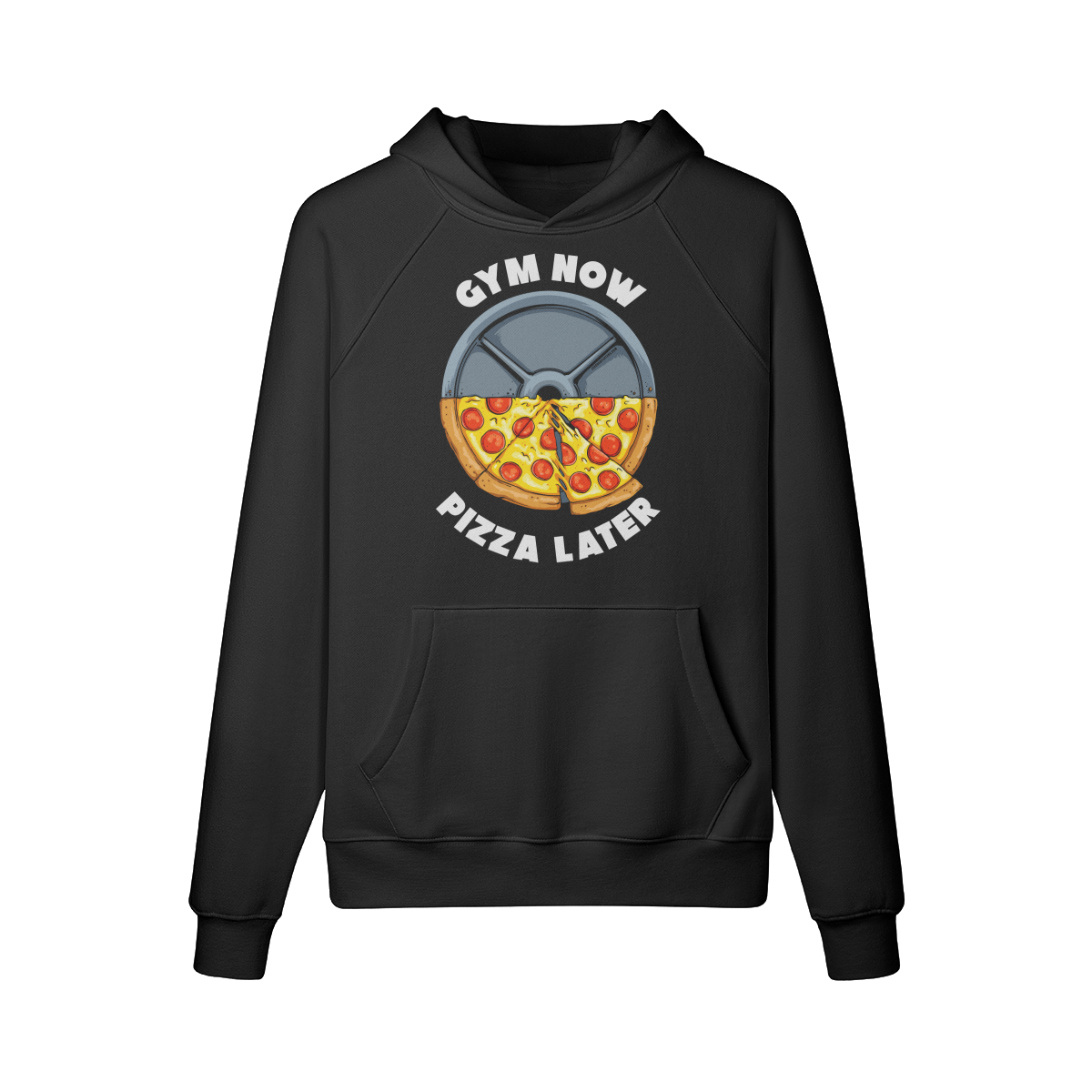 GYM NOW PIZZA LATER- Hoodie-Black-League of Lifters