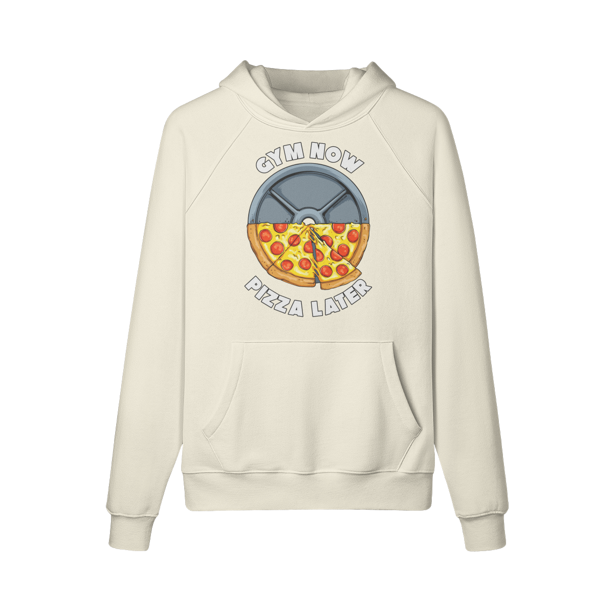 GYM NOW PIZZA LATER- Hoodie-Rice Apricot-League of Lifters
