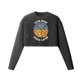 GYM NOW PIZZA LATER- Womens Long Sleeve Crop Top-Faded Black-League of Lifters