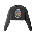GYM NOW SUSHI LATER- Womens Long Sleeve Crop Top-Faded Black-League of Lifters