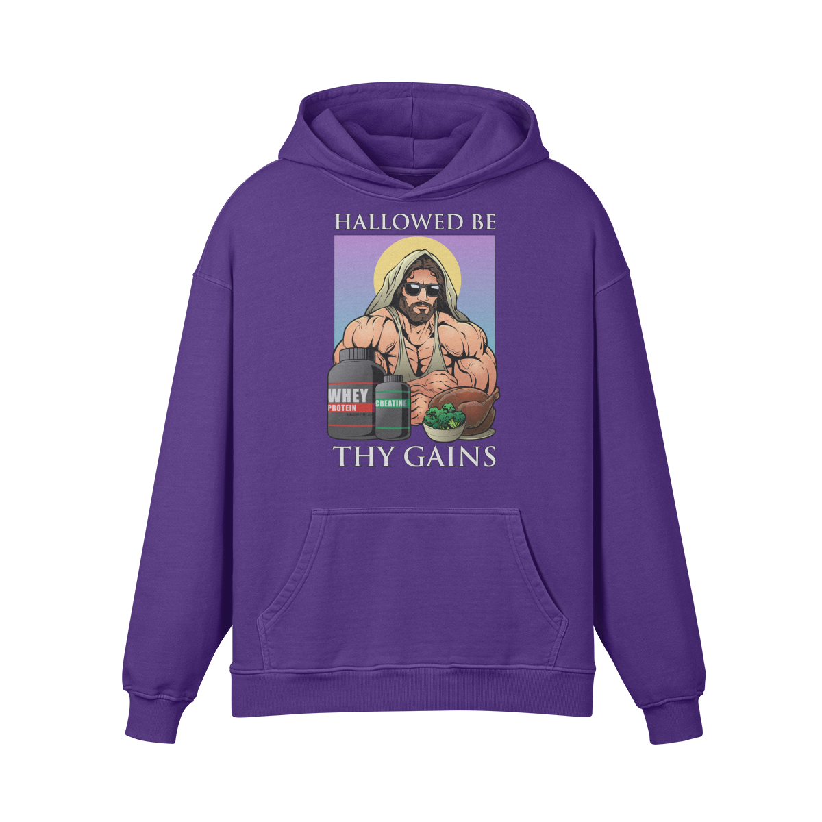 HALLOWED BE THY GAINS- Oversized Hoodie-Purple Haze-League of Lifters
