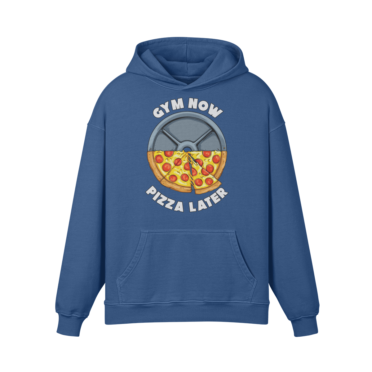 GYM NOW PIZZA LATER- Oversized Hoodie-Kashmir Blue-League of Lifters