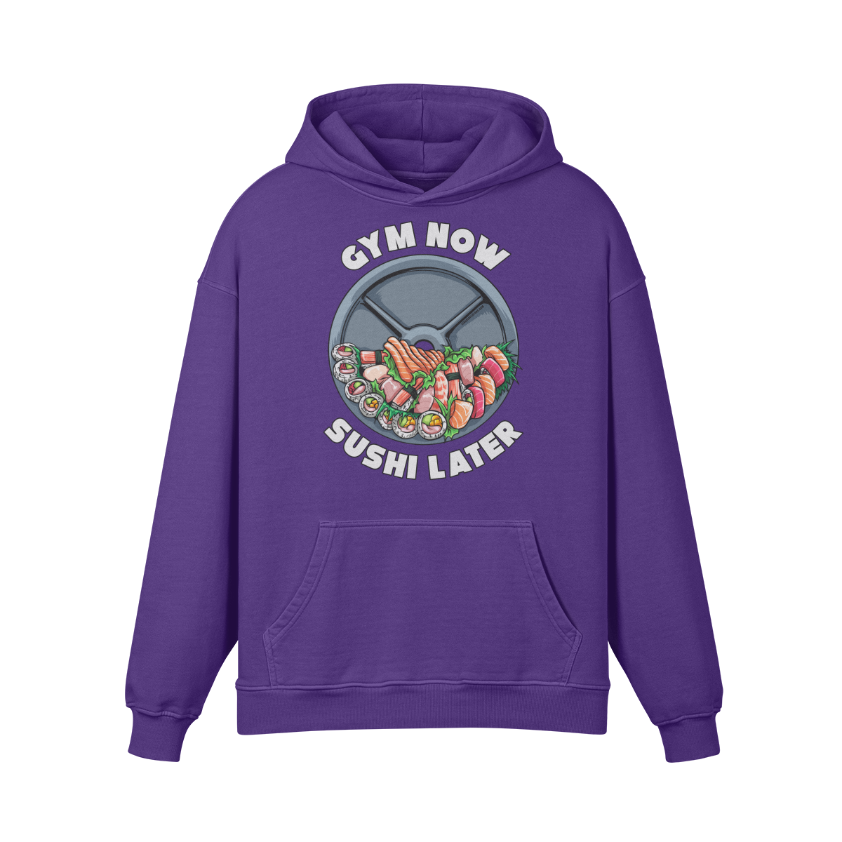 GYM NOW SUSHI LATER- Oversized Hoodie-Purple Haze-League of Lifters