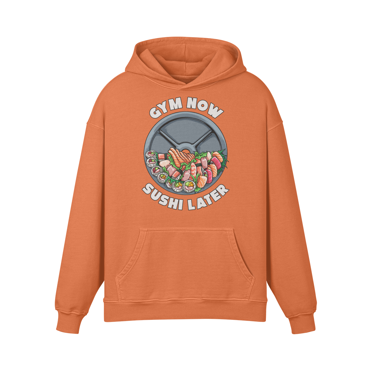 GYM NOW SUSHI LATER- Oversized Hoodie-Copper Red-League of Lifters