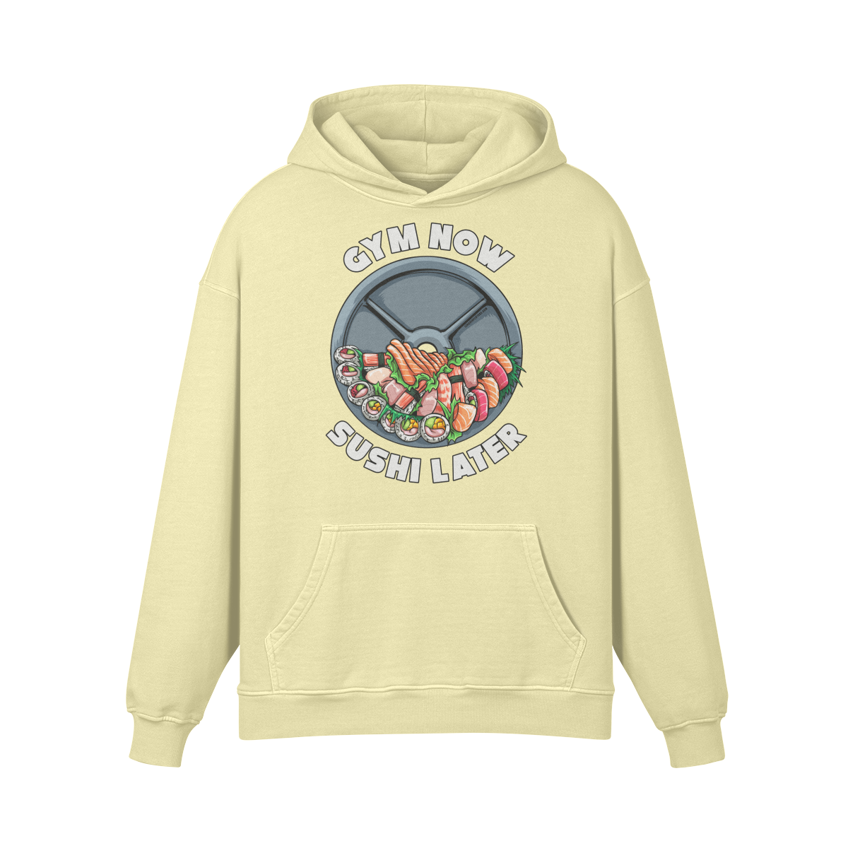 GYM NOW SUSHI LATER- Oversized Hoodie-Pale Spring Bud-League of Lifters