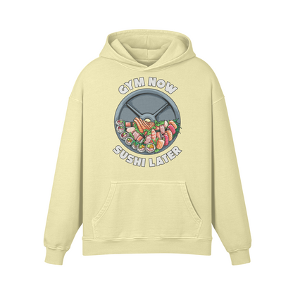 GYM NOW SUSHI LATER- Oversized Hoodie-Pale Spring Bud-League of Lifters