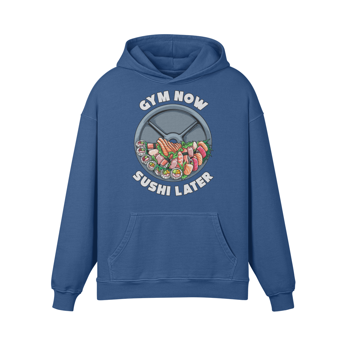 GYM NOW SUSHI LATER- Oversized Hoodie-Kashmir Blue-League of Lifters