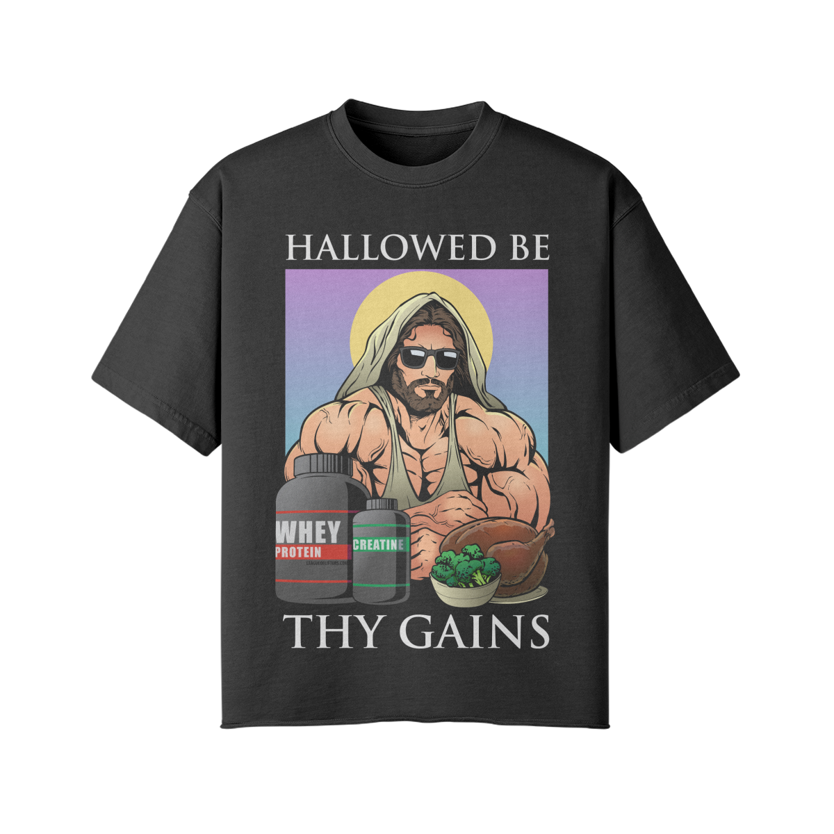 HALLOWED BE THY GAINS- Pump Top-Snow Wash-League of Lifters