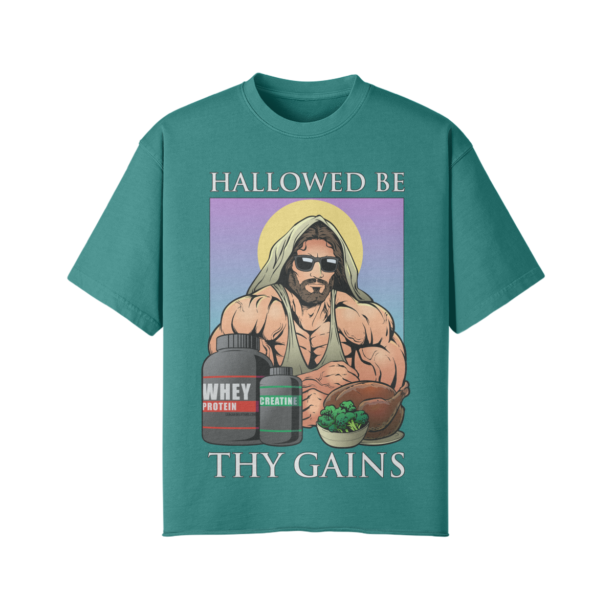 HALLOWED BE THY GAINS- Pump Top-Vintage Green-League of Lifters