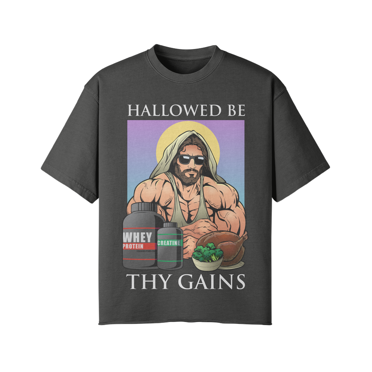 HALLOWED BE THY GAINS- Pump Top-Dark Gray-League of Lifters