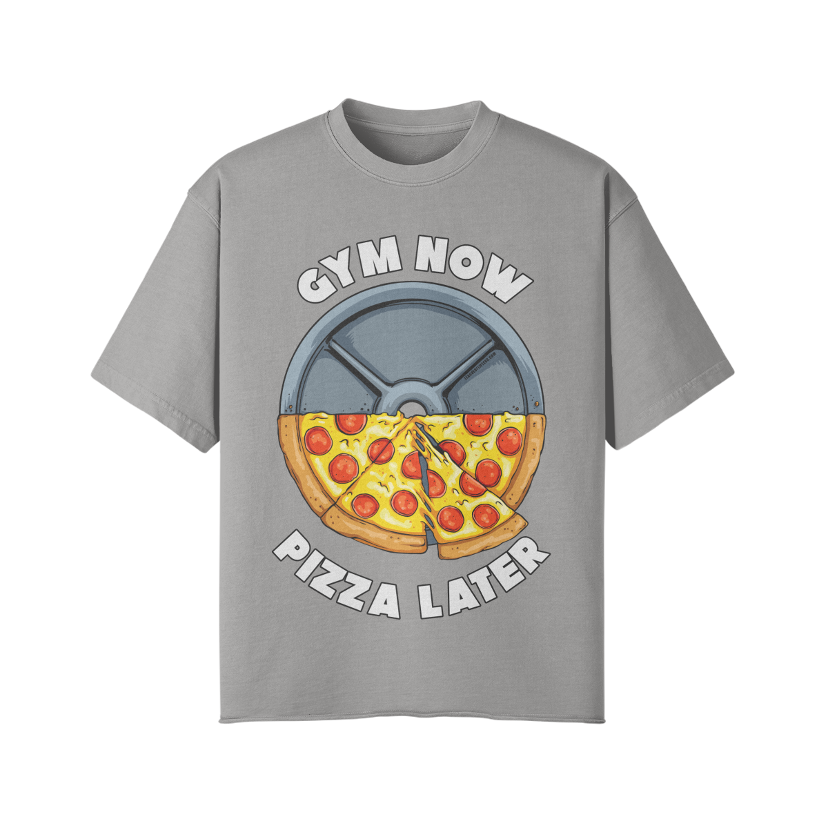 GYM NOW PIZZA LATER- Pump Top-Light Gray-League of Lifters