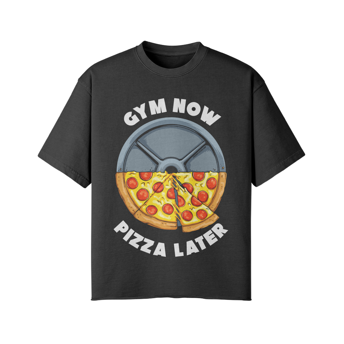 GYM NOW PIZZA LATER- Pump Top-Snow Wash-League of Lifters