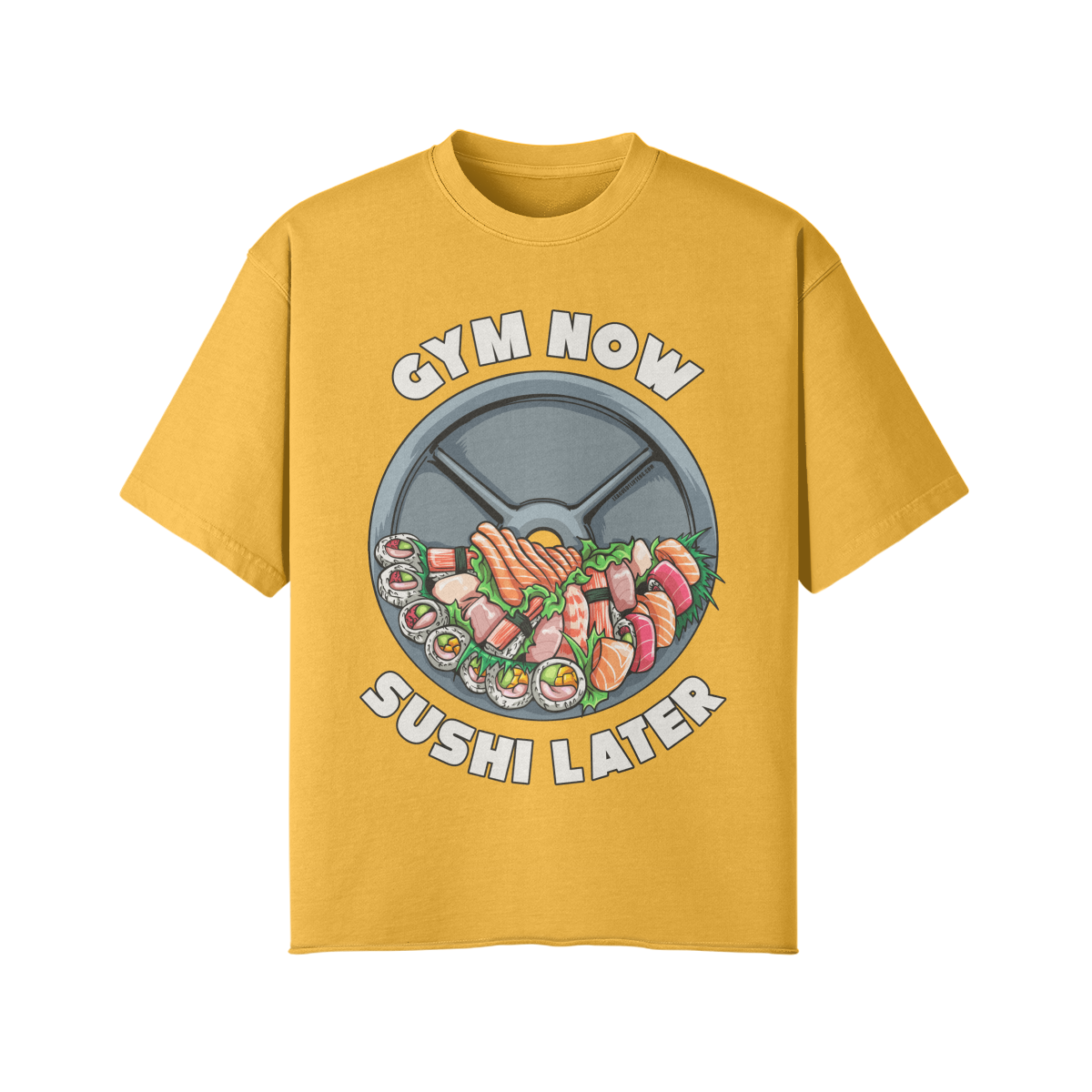 GYM NOW SUSHI LATER- Pump Top-Vintage Yellow-League of Lifters