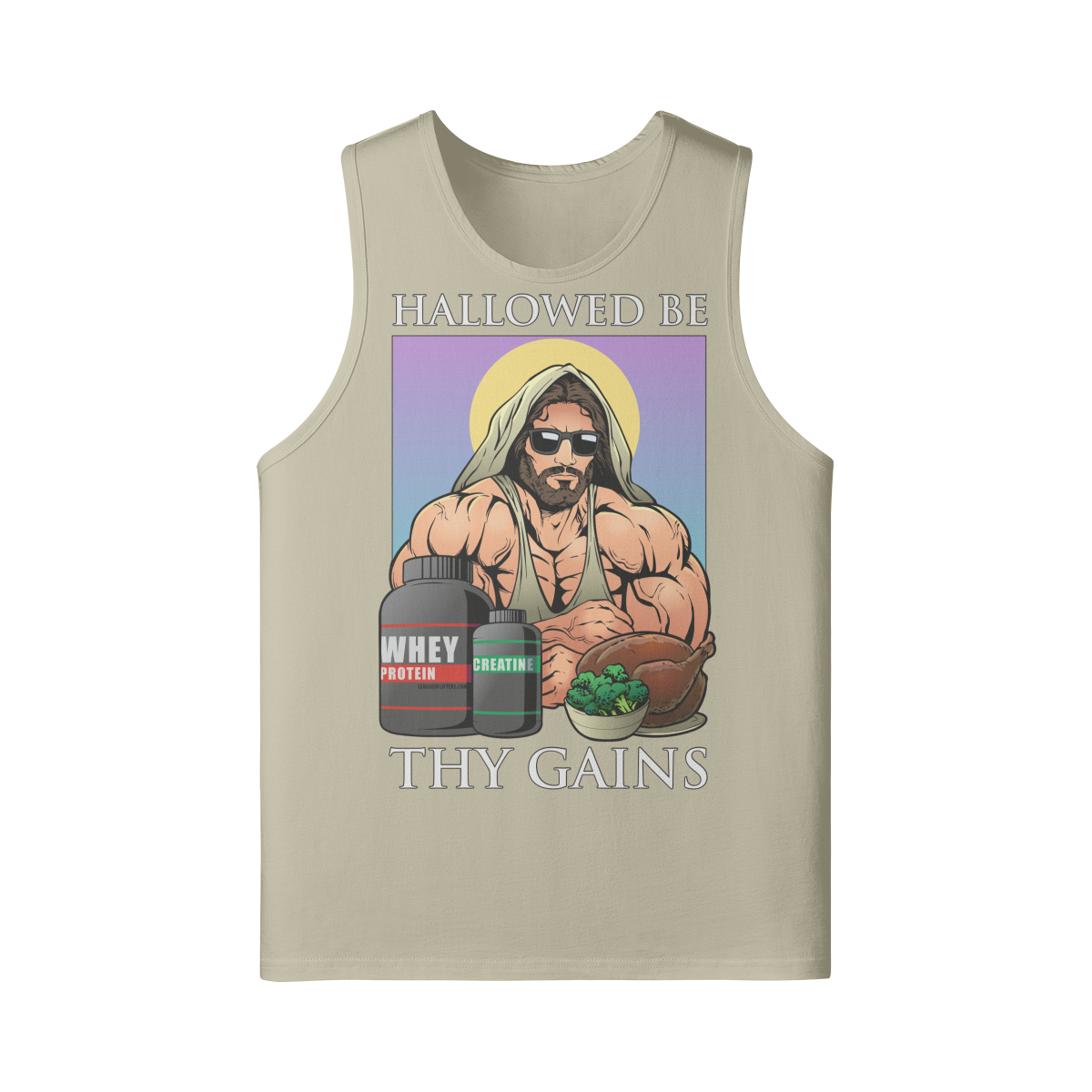 HALLOWED BE THY GAINS- Tank Top-Rice Apricot-League of Lifters