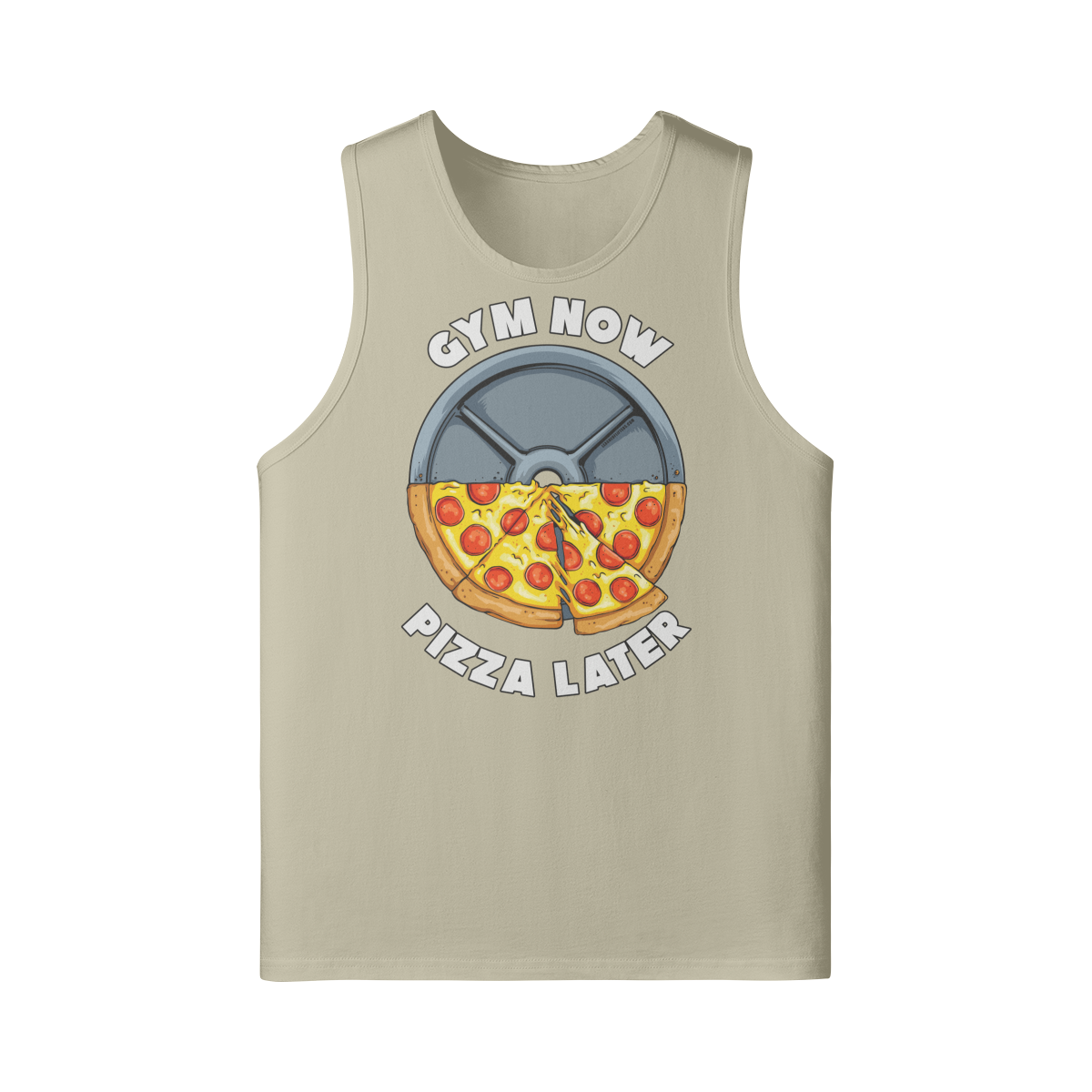 GYM NOW PIZZA LATER- Tank Top-Rice Apricot-League of Lifters
