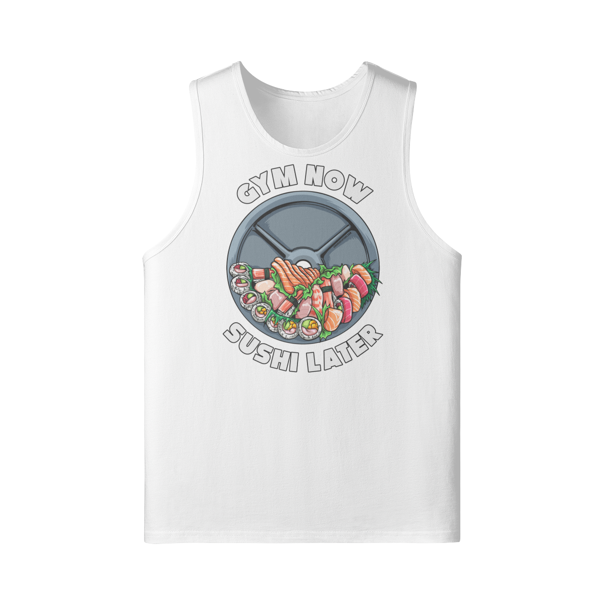 GYM NOW SUSHI LATER- Tank Top-White-League of Lifters
