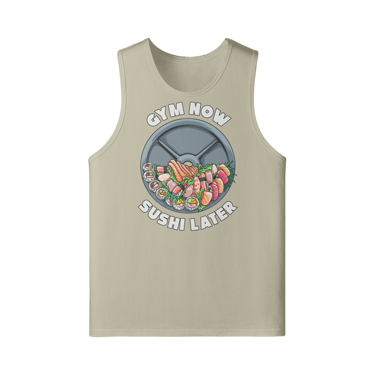 GYM NOW SUSHI LATER- Tank Top-Rice Apricot-League of Lifters