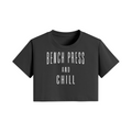 BENCH PRESS AND CHILL- Womens Crop Top-Black-League of Lifters