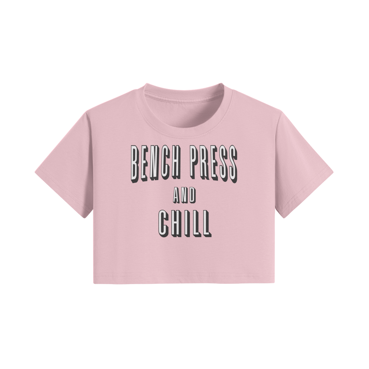 BENCH PRESS AND CHILL- Womens Crop Top-Pink-League of Lifters