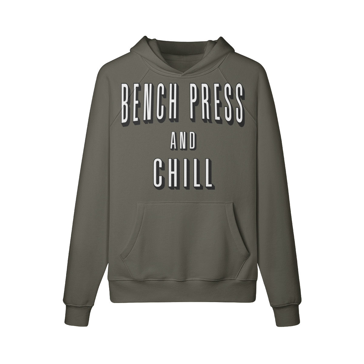 BENCH PRESS AND CHILL- Hoodie-Charcoal Grey-League of Lifters