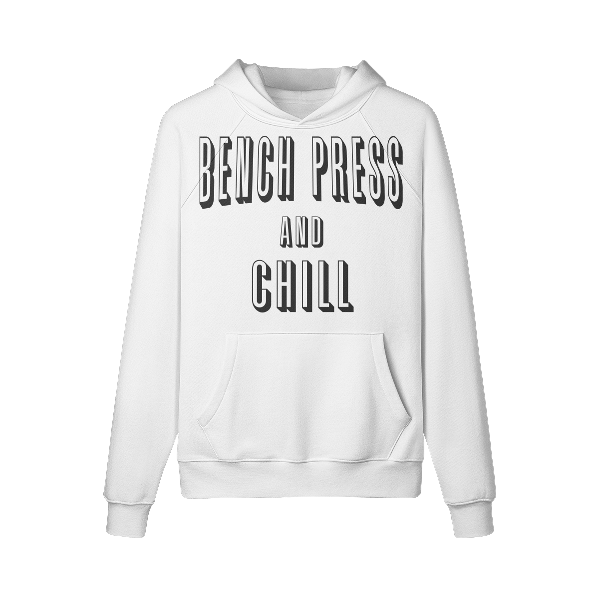 BENCH PRESS AND CHILL- Hoodie-White-League of Lifters