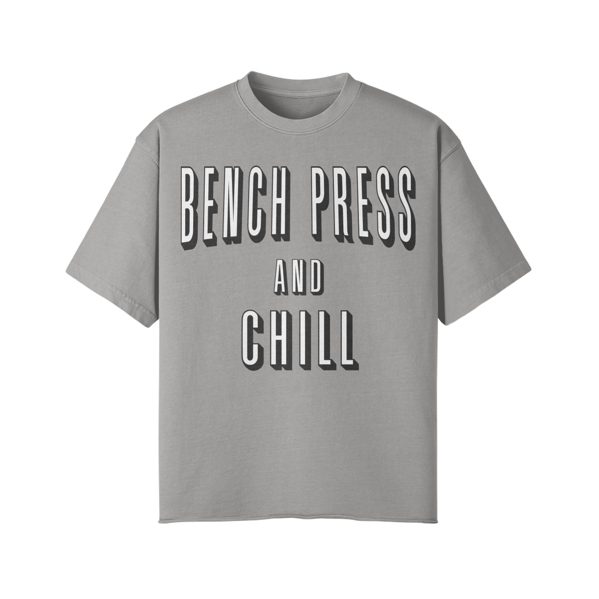 BENCH PRESS AND CHILL- Pump Top-Light Gray-League of Lifters