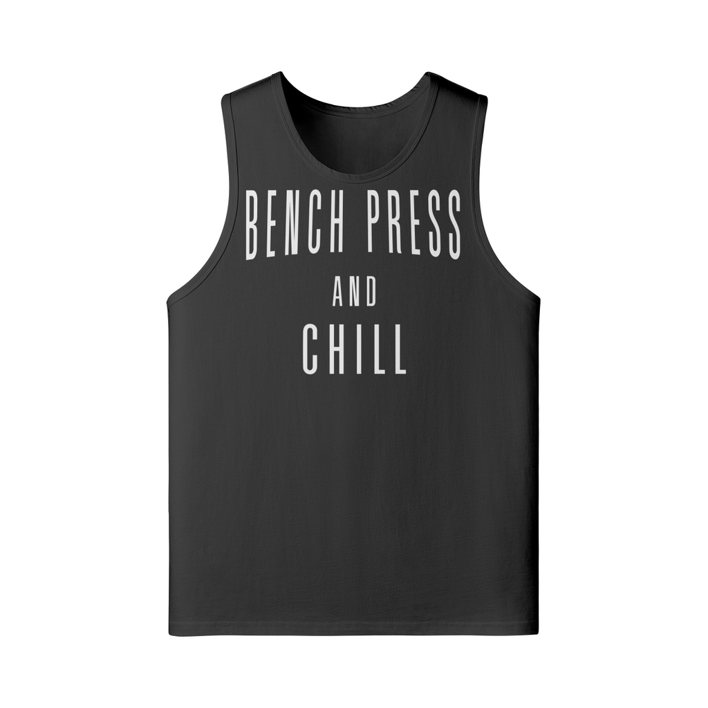 BENCH PRESS AND CHILL- Tank Top-Black-League of Lifters