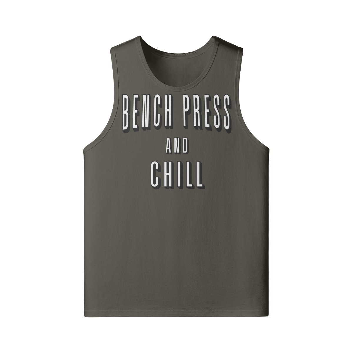 BENCH PRESS AND CHILL- Tank Top-Charcoal Grey-League of Lifters