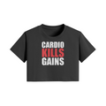 CARDIO KILLS GAINS- Womens Crop Top-Black-League of Lifters