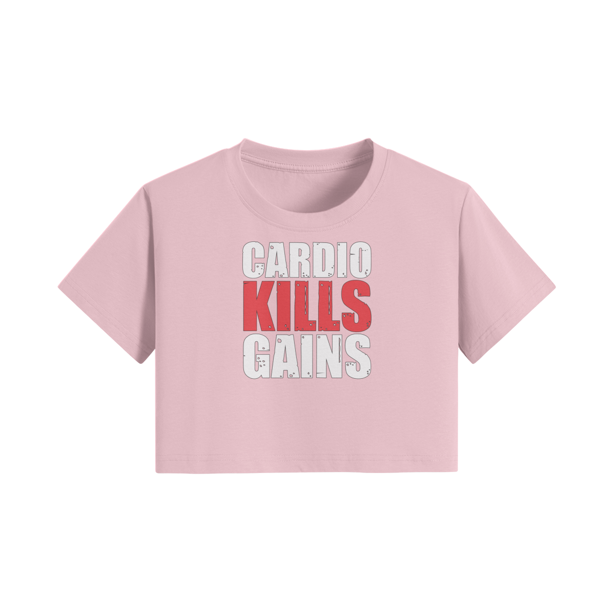 CARDIO KILLS GAINS- Womens Crop Top-Pink-League of Lifters