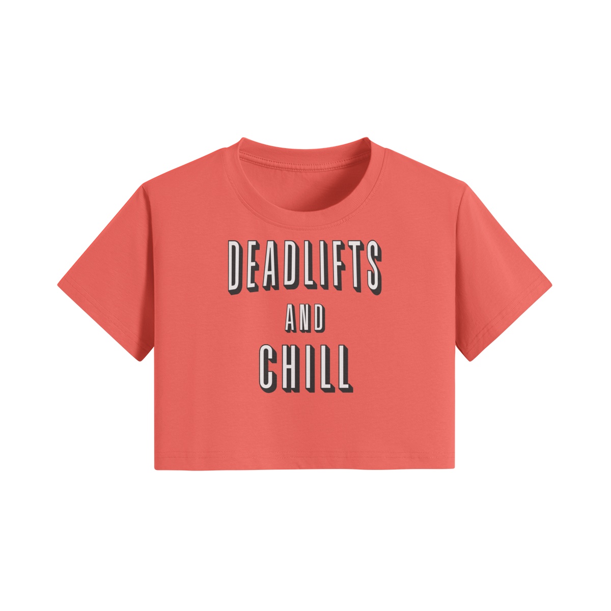 DEADLIFTS AND CHILL- Womens Crop Top-Grapefruit Red-League of Lifters