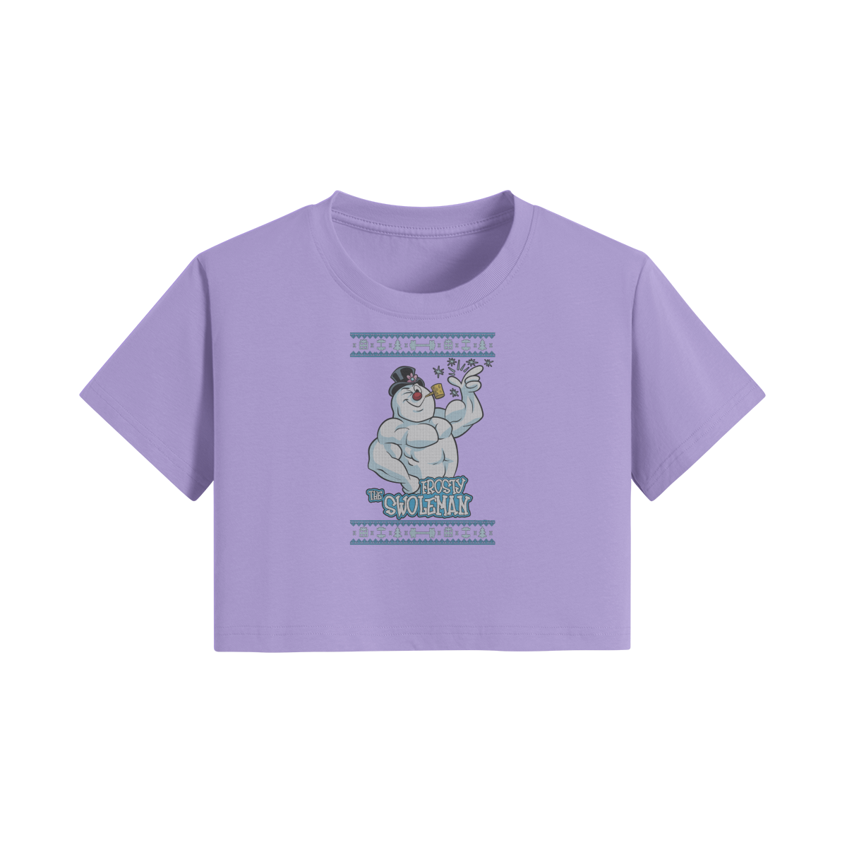 FROSTY THE SWOLEMAN- Womens Crop Top-Lavender-League of Lifters