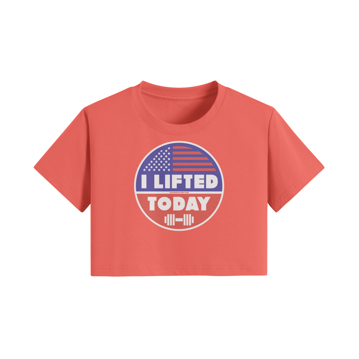 I LIFTED TODAY- Womens Crop Top-Grapefruit Red-League of Lifters