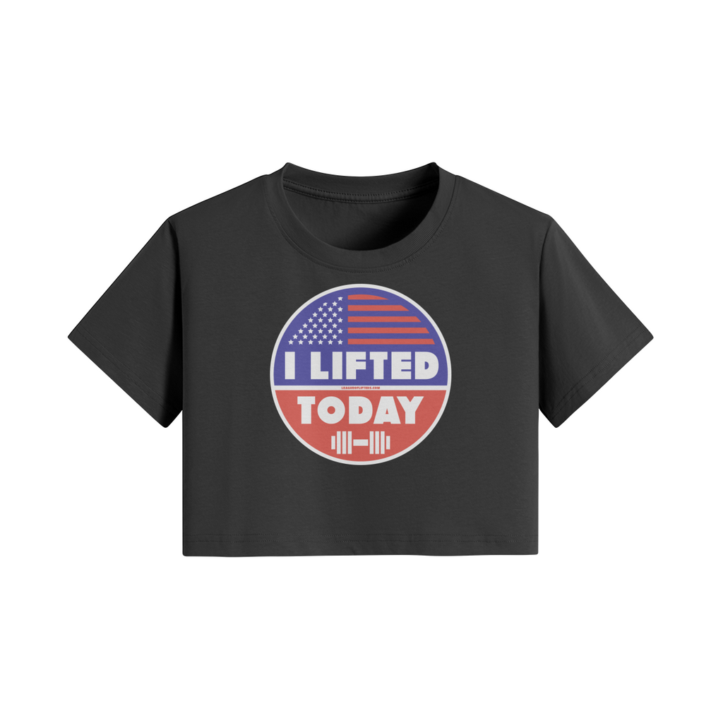 I LIFTED TODAY- Womens Crop Top-Black-League of Lifters