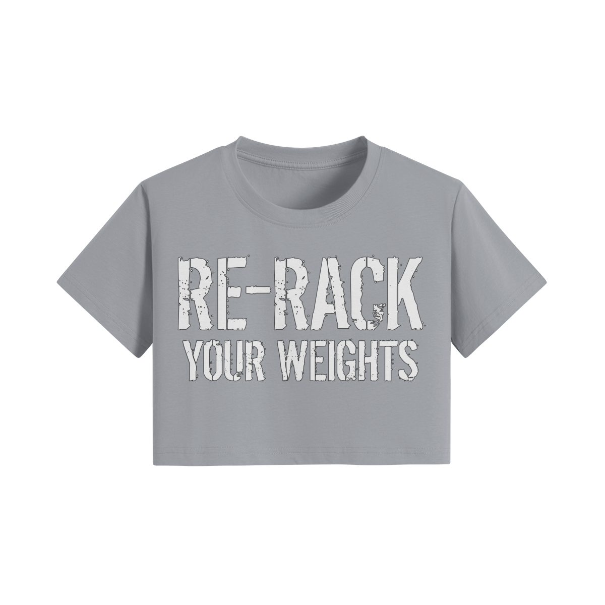 RE-RACK YOUR WEIGHTS- Womens Crop Top-Light Gray-League of Lifters