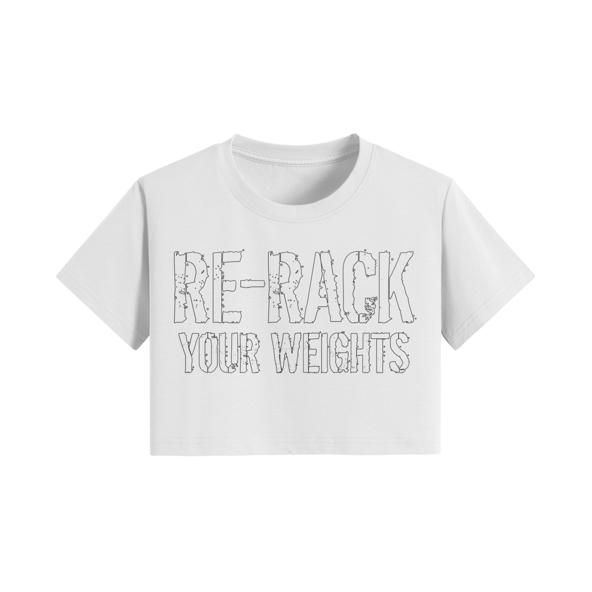 RE-RACK YOUR WEIGHTS- Womens Crop Top-White-League of Lifters
