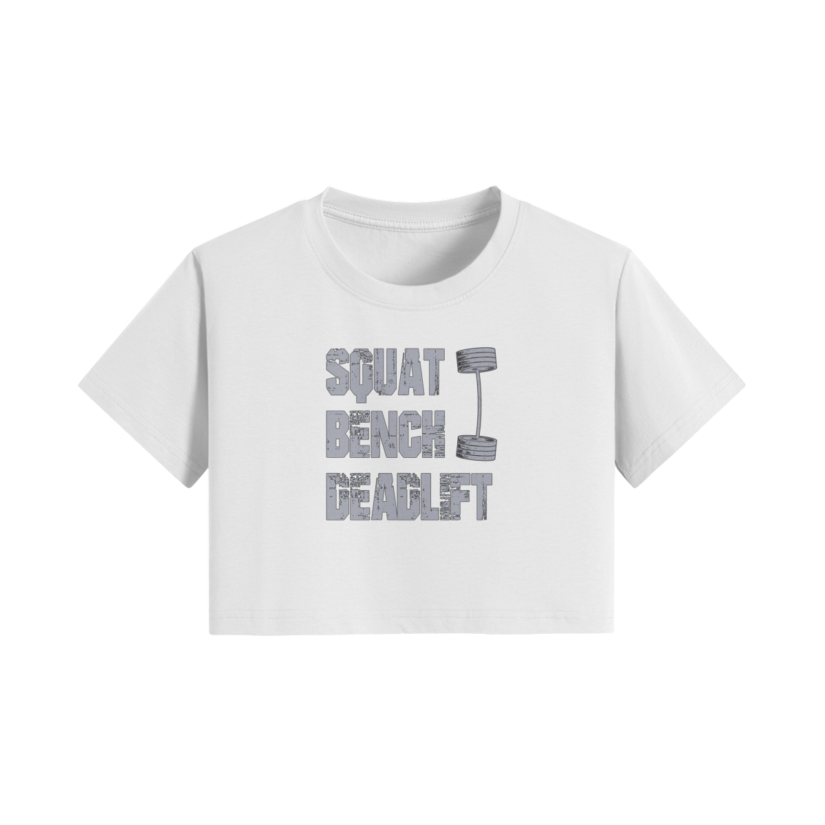 SQUATS BENCH DEADLIFT- Womens Crop Top-White-League of Lifters