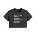 SQUATS BENCH DEADLIFT- Womens Crop Top-Black-League of Lifters