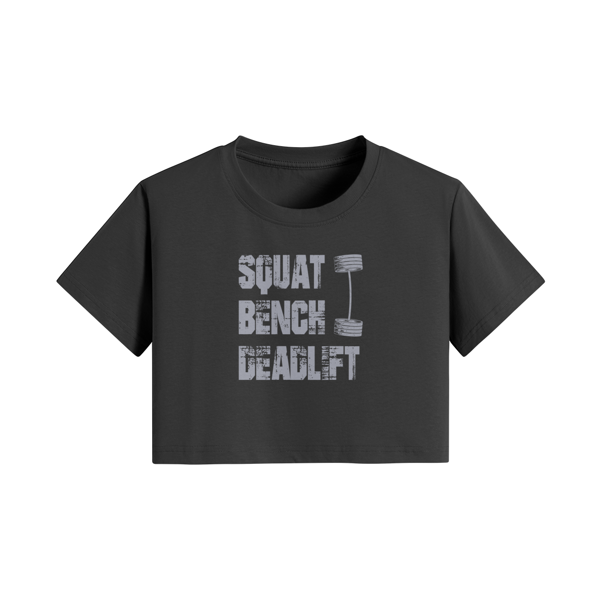 SQUATS BENCH DEADLIFT- Womens Crop Top-Black-League of Lifters