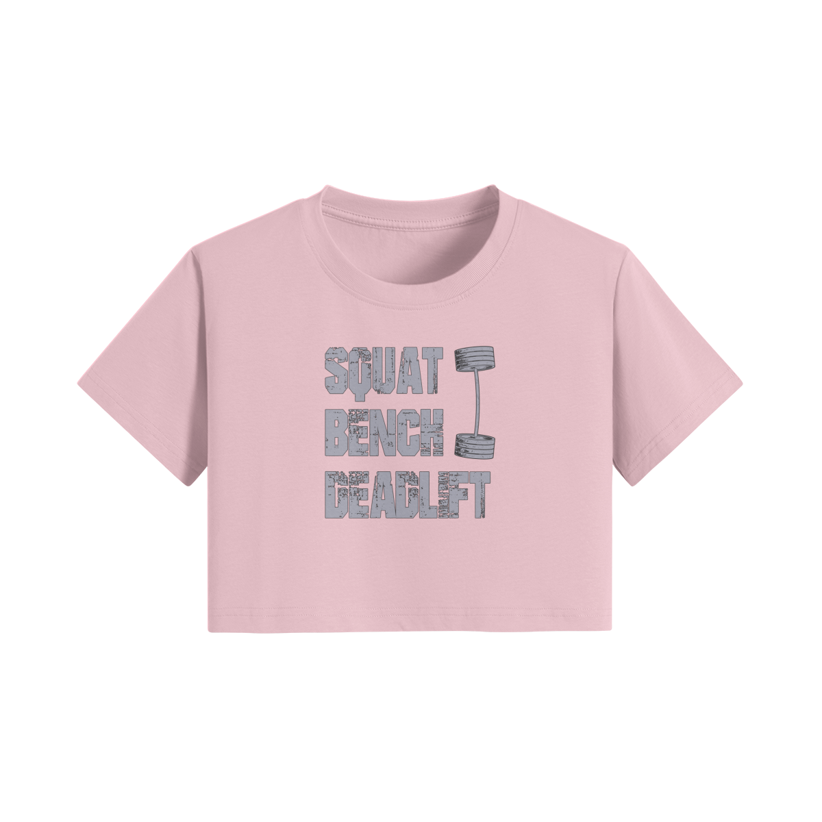 SQUATS BENCH DEADLIFT- Womens Crop Top-Pink-League of Lifters