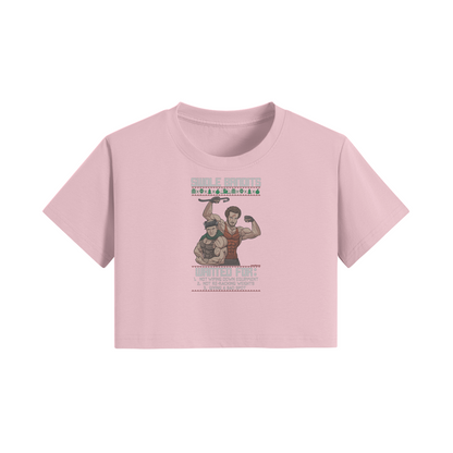 SWOLE BANDITS- Womens Crop Top-Pink-League of Lifters