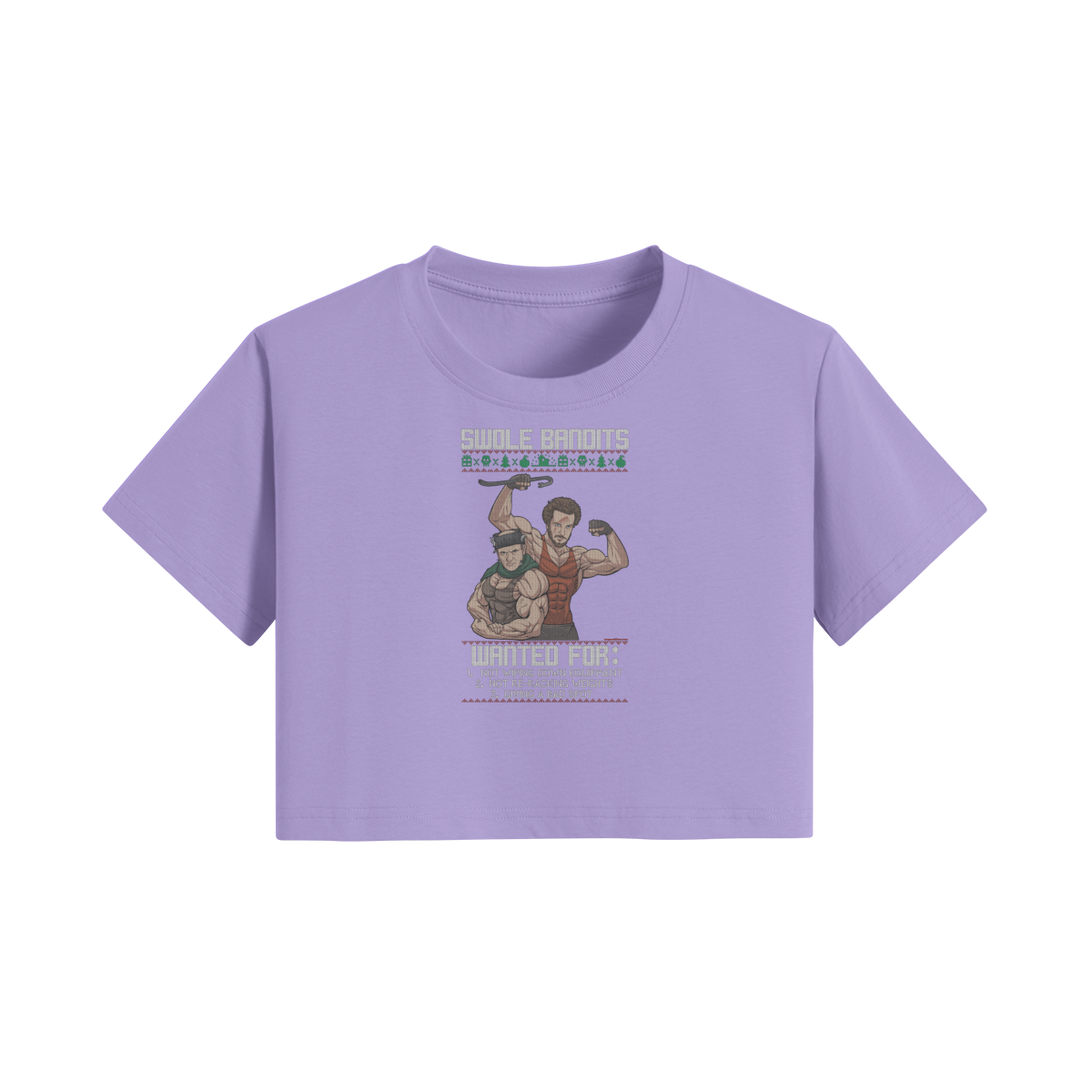 SWOLE BANDITS- Womens Crop Top-Lavender-League of Lifters