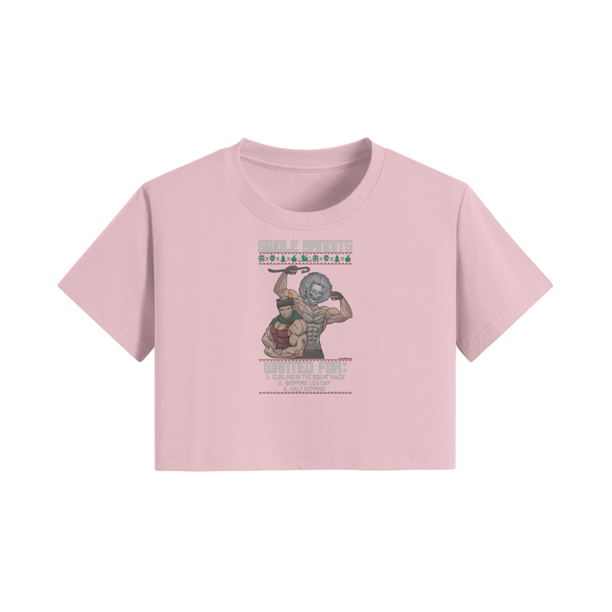 SWOLE BANDITS VARIANT- Womens Crop Top-Pink-League of Lifters