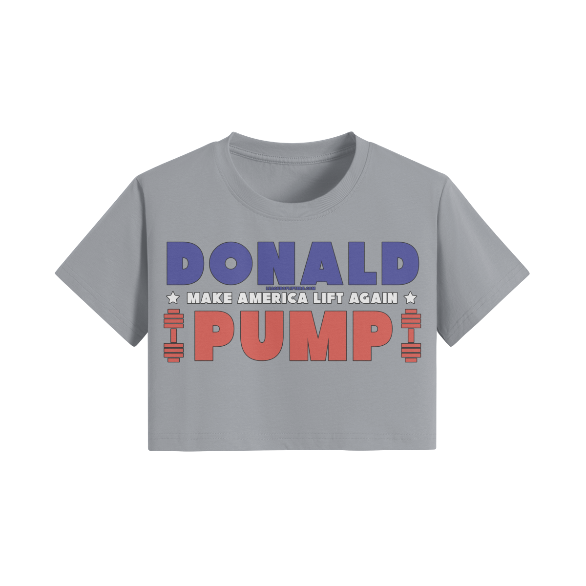 DONALD PUMP- Womens Crop Top-Light Gray-League of Lifters